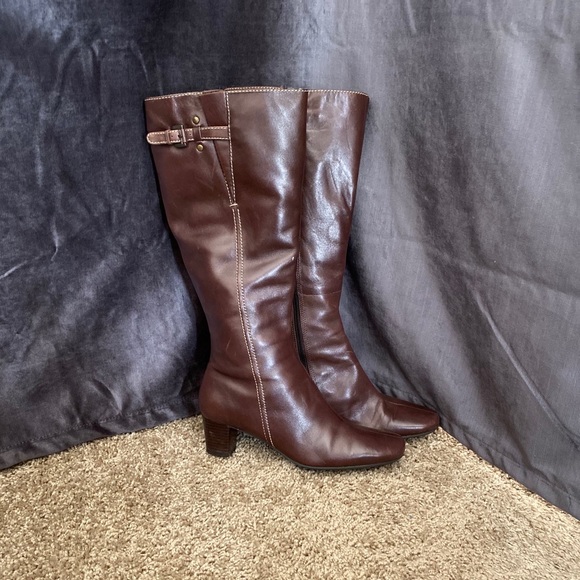 Ecco Shoes - Ecco Brown Leather Heeled Boots